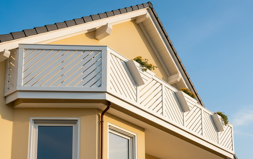 Balkongeländer in Weiß